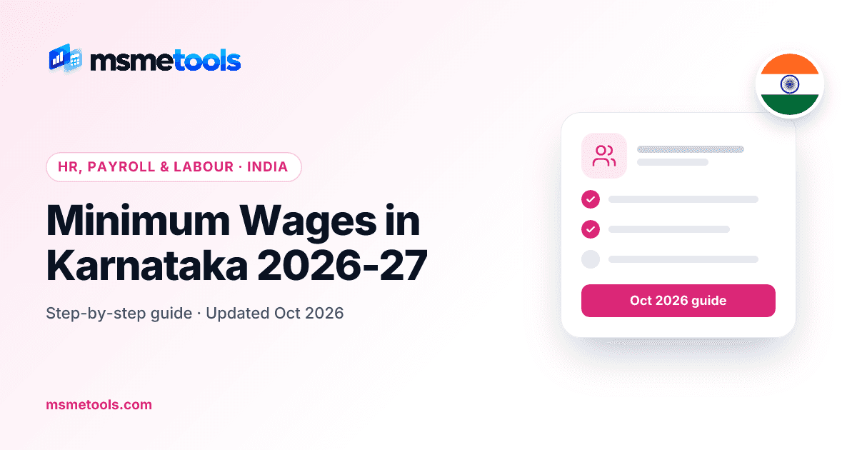 Minimum wages in Karnataka — MSMETOOLS guide cover