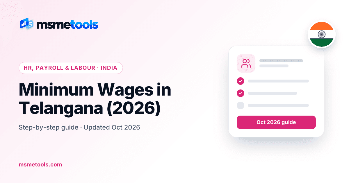Minimum wages in Telangana — MSMETOOLS guide cover