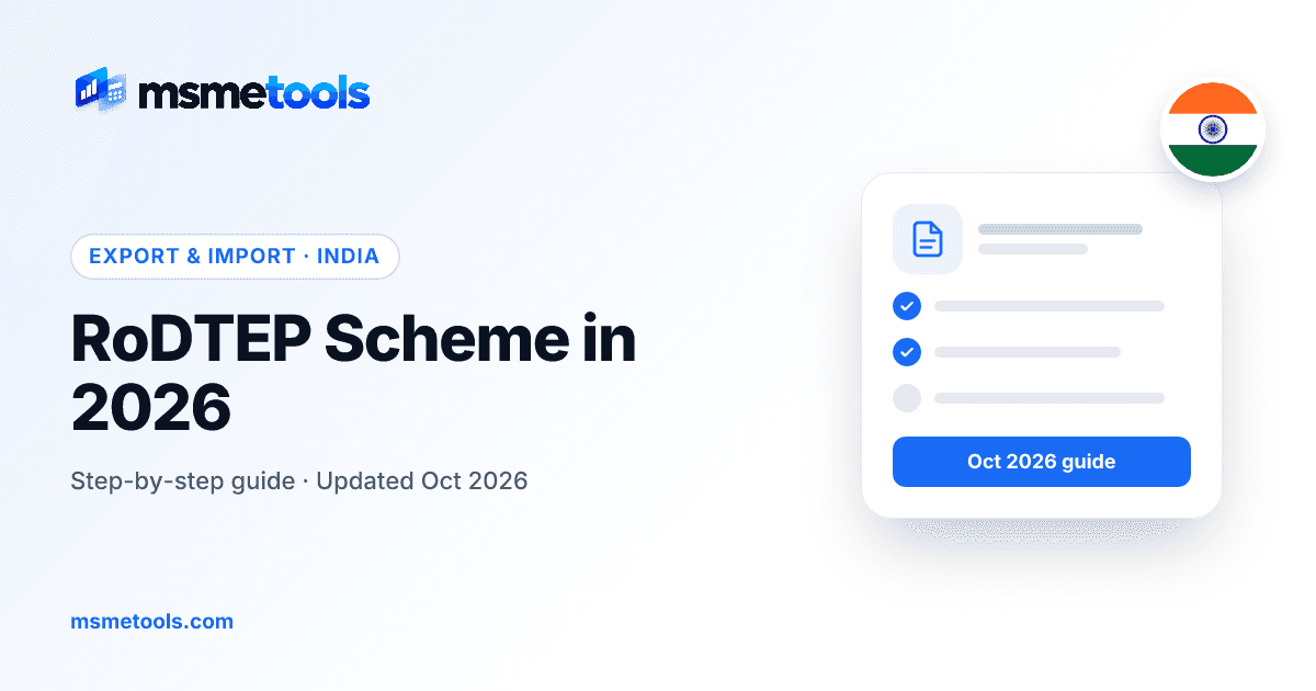 RoDTEP scheme for exporters — MSMETOOLS guide cover