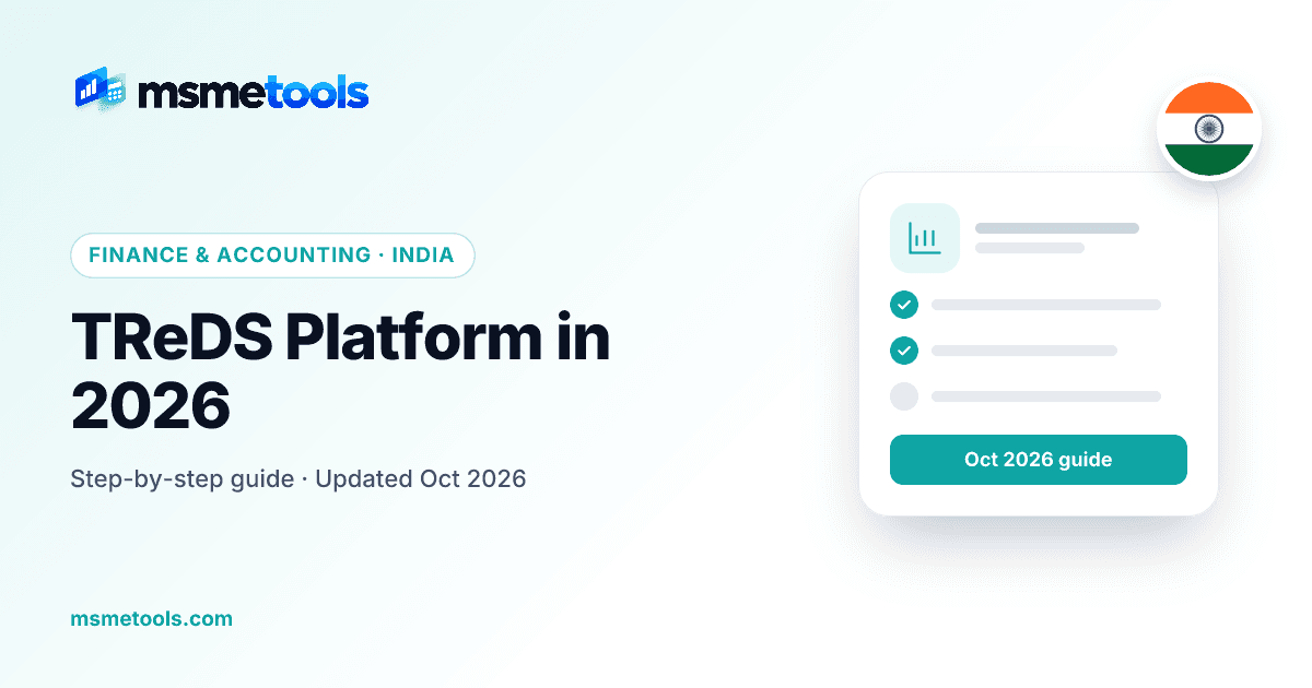 TReDS platform — how MSMEs discount invoices — MSMETOOLS guide cover