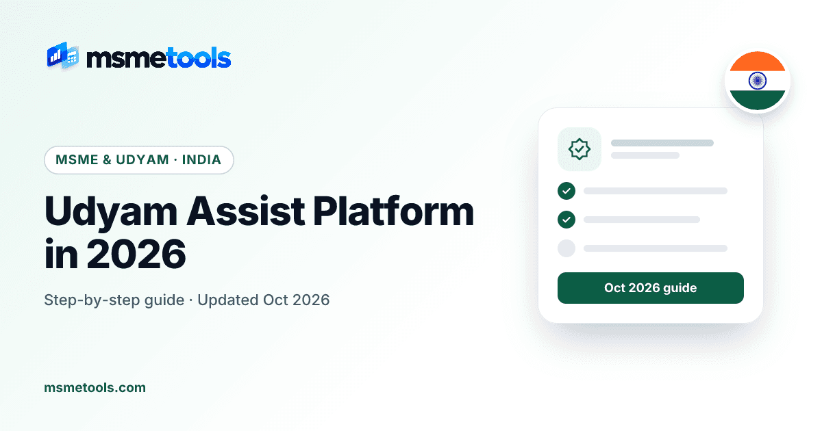 Udyam Assist Platform for informal micro enterprises — MSMETOOLS guide cover