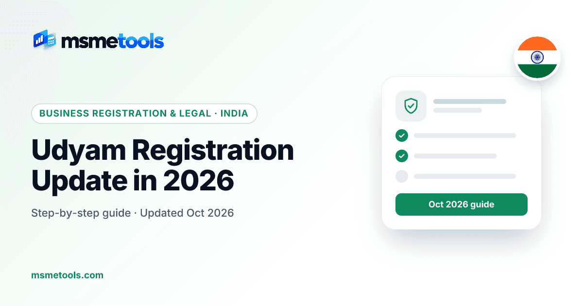 Udyam registration update — edit, reclassify or cancel — MSMETOOLS guide cover