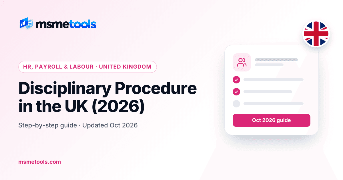 Disciplinary procedure in the UK — MSMETOOLS guide cover