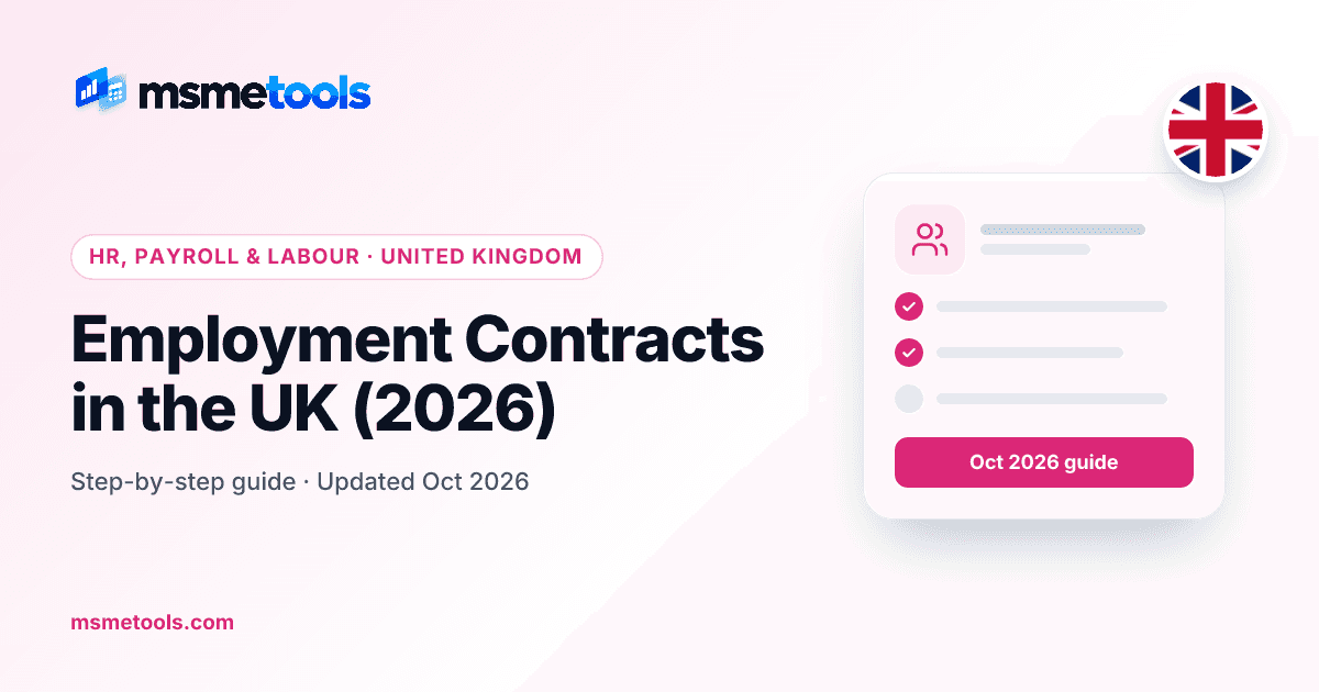 Employment contracts and written statements in the UK — MSMETOOLS guide cover