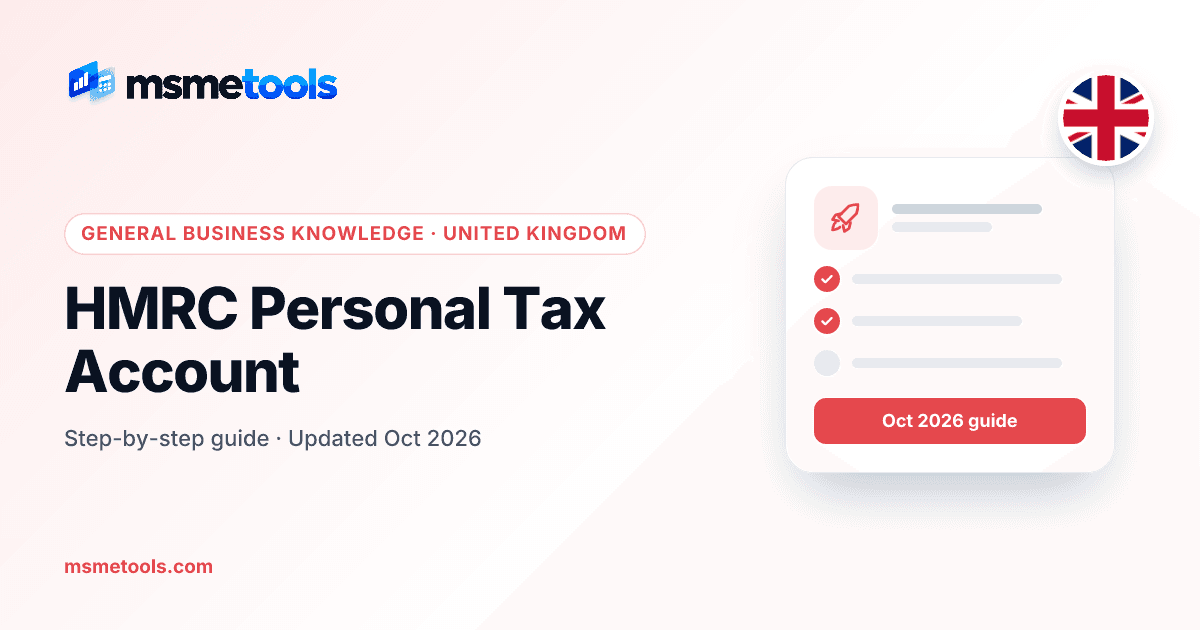 HMRC personal tax account guide — MSMETOOLS cover