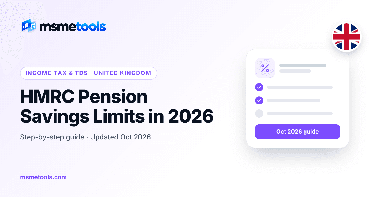 HMRC pension savings limits and tax relief — MSMETOOLS guide cover