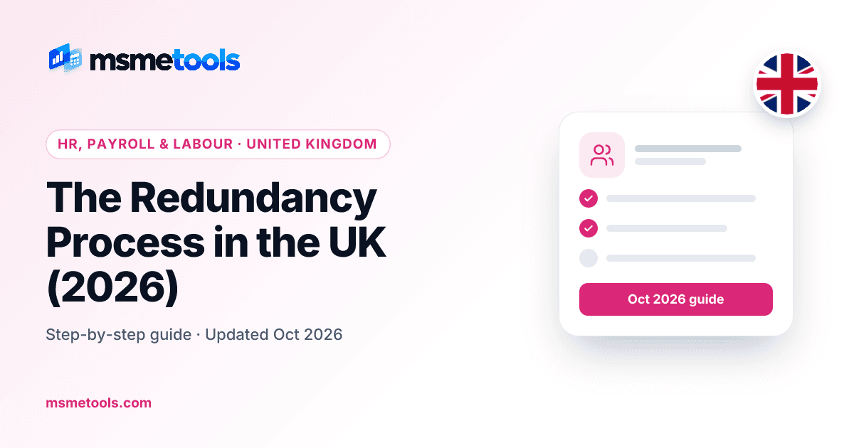 The redundancy process in the UK — MSMETOOLS guide cover
