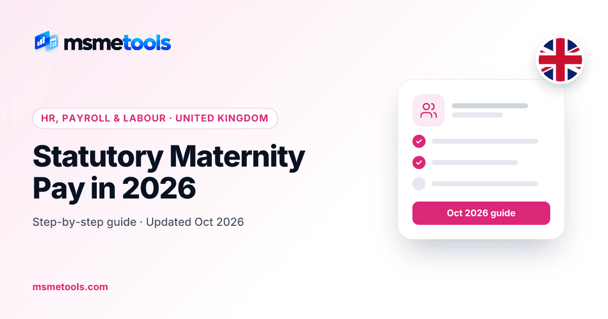Statutory Maternity Pay employer guide — MSMETOOLS guide cover