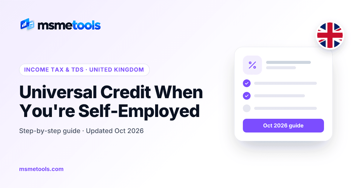 Universal Credit for the self-employed — MSMETOOLS guide cover