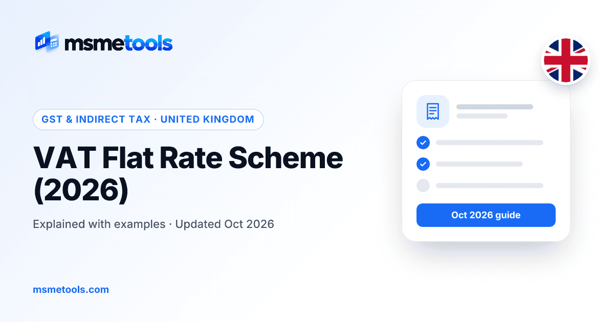 VAT Flat Rate Scheme — MSMETOOLS guide cover