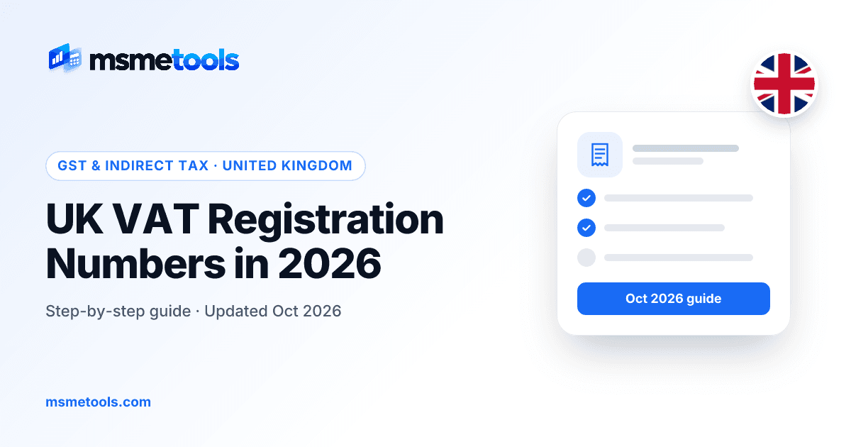UK VAT registration number — format, finding and checking — MSMETOOLS guide cover