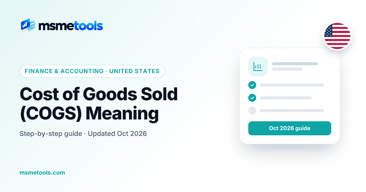 Cost of goods sold meaning — MSMETOOLS guide cover