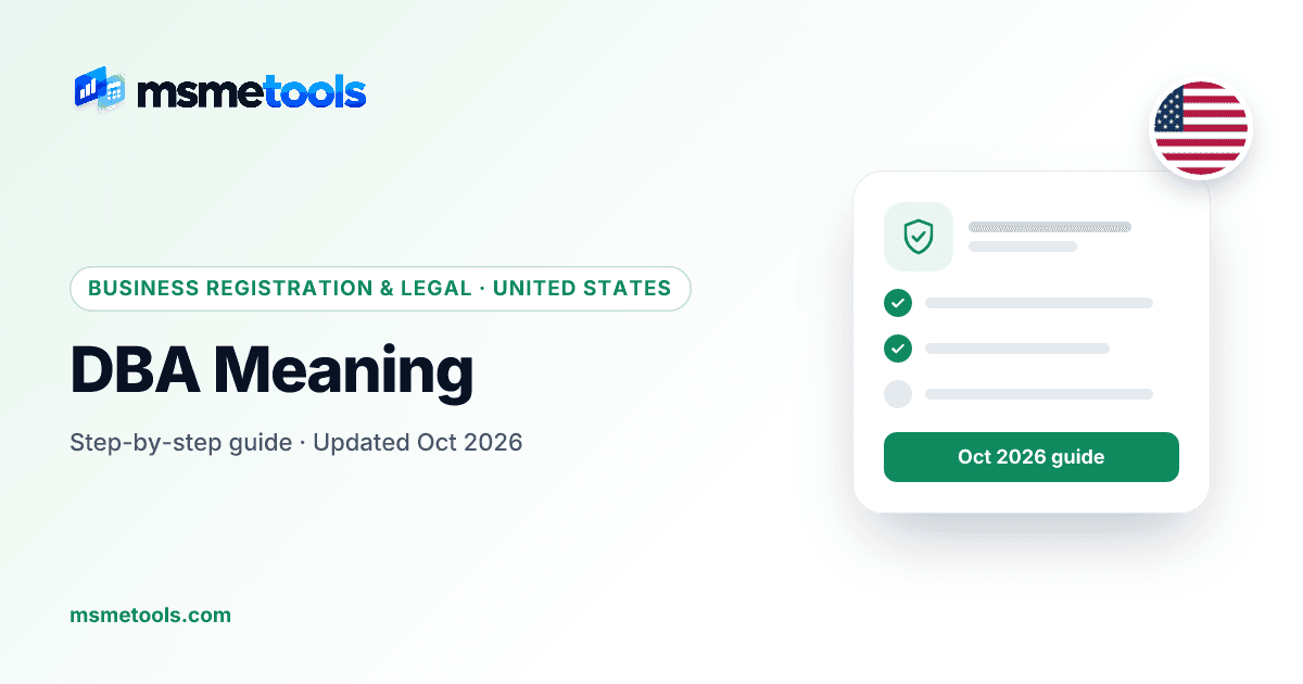 DBA meaning — MSMETOOLS guide cover
