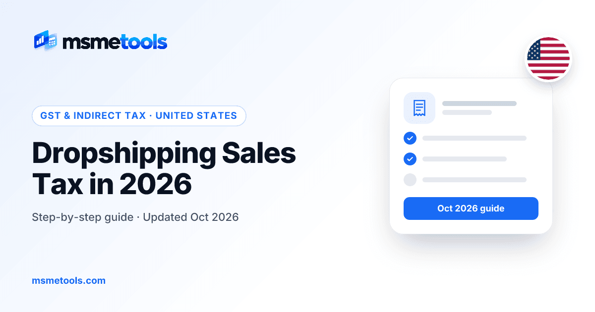 Dropshipping sales tax — MSMETOOLS guide cover