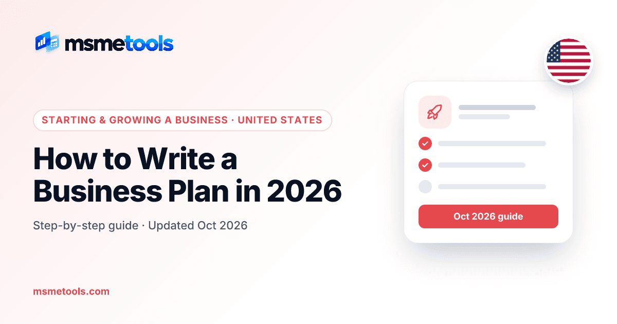 How to write a business plan — MSMETOOLS guide cover