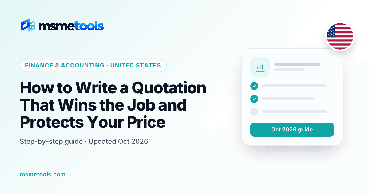 How to write a quotation — MSMETOOLS guide cover