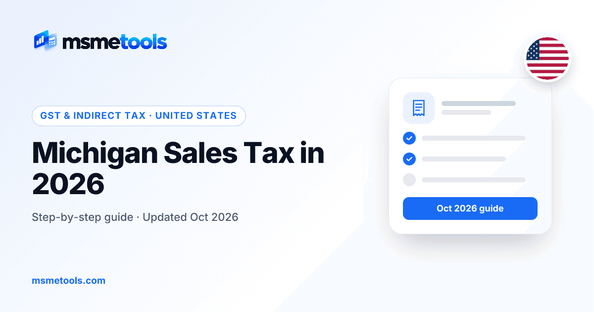 Michigan sales tax — MSMETOOLS guide cover