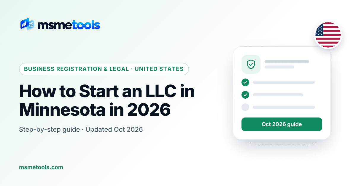 How to start an LLC in Minnesota — MSMETOOLS guide cover