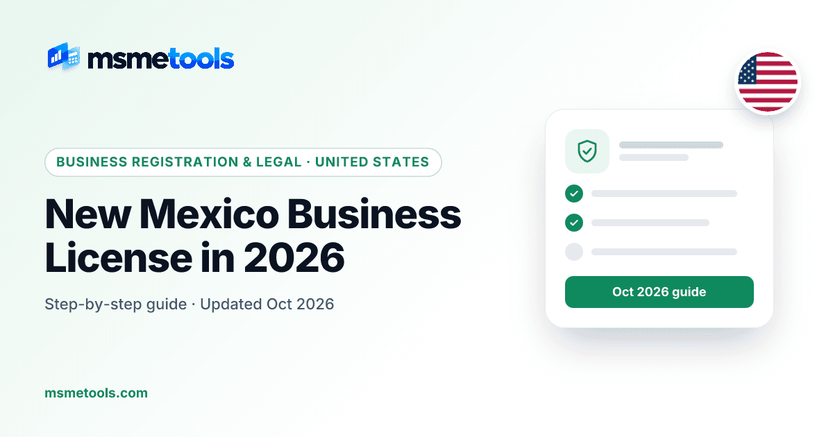 New Mexico business license — MSMETOOLS guide cover