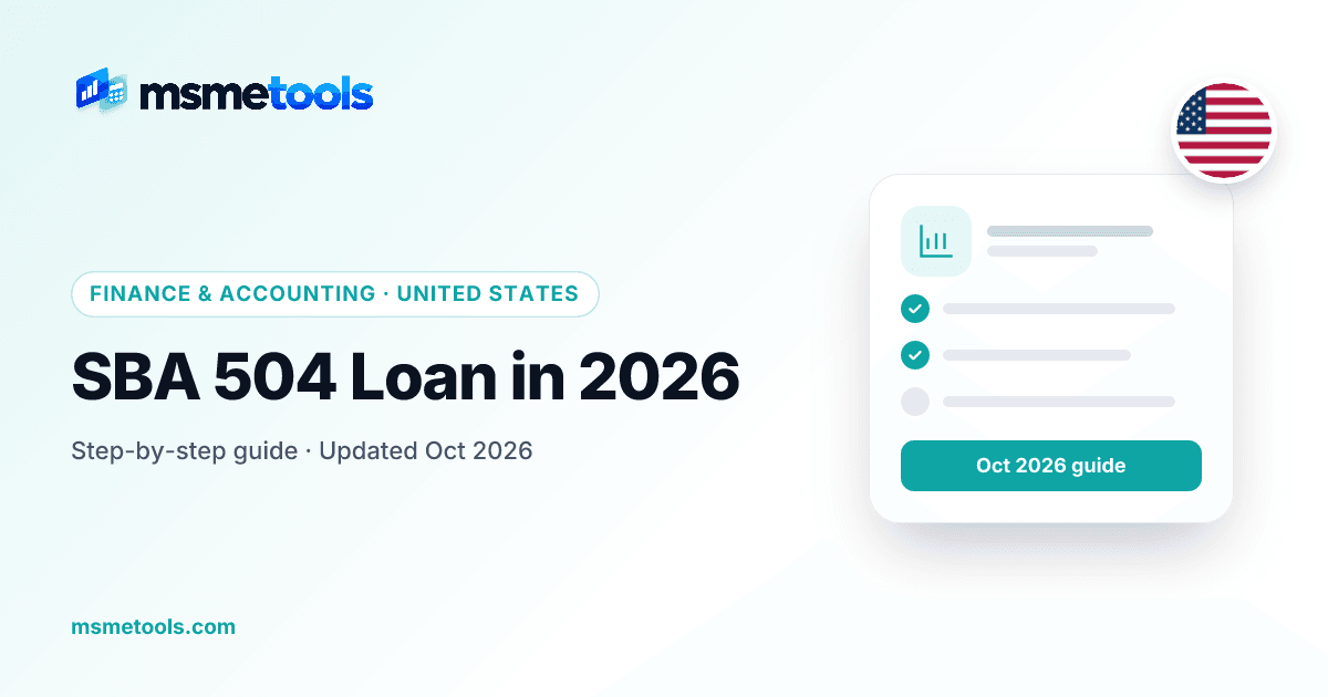 SBA 504 loan — MSMETOOLS guide cover