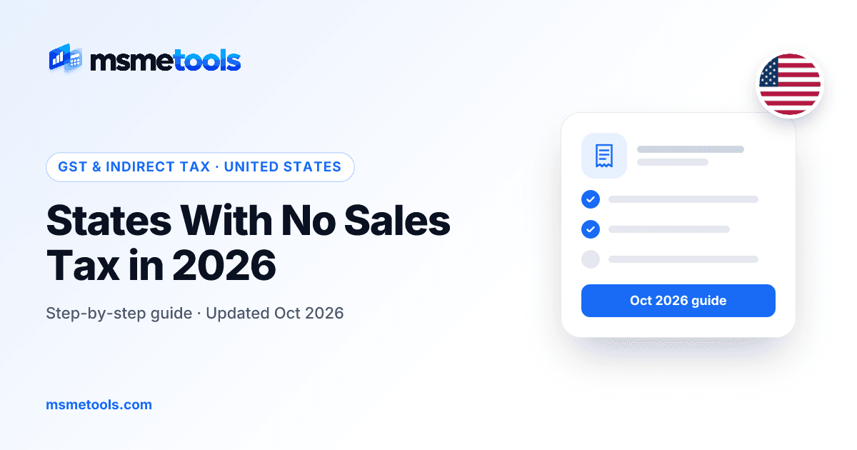 States with no sales tax — MSMETOOLS guide cover