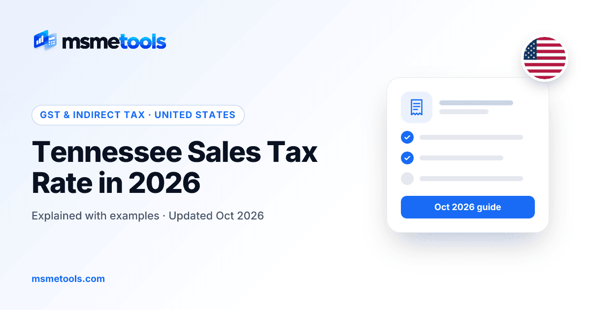 Tennessee sales tax rate — MSMETOOLS guide cover