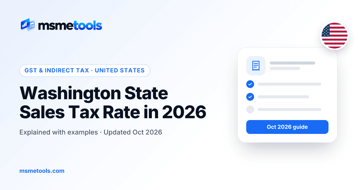 Washington state sales tax rate and Seattle — MSMETOOLS guide cover