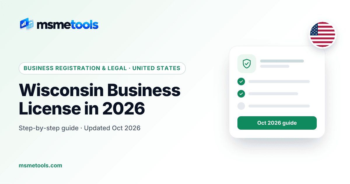 Wisconsin business license — MSMETOOLS guide cover